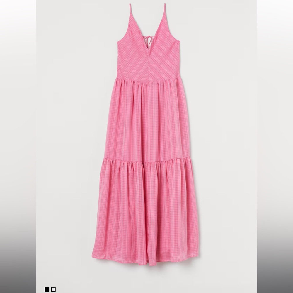 H&M Plaid Tiered Maxi